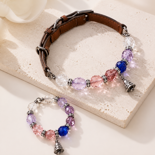 Lingyu Liuguang Bellglow Whisper matching crystal pet collar and bracelet main image