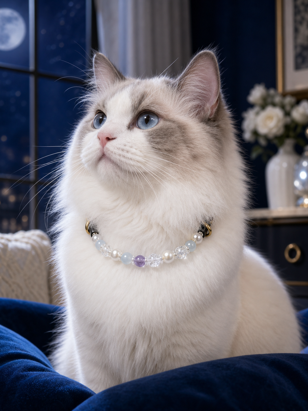 Pisces Guardian Pet Crystal Collar pet wearing decorative crystal collar