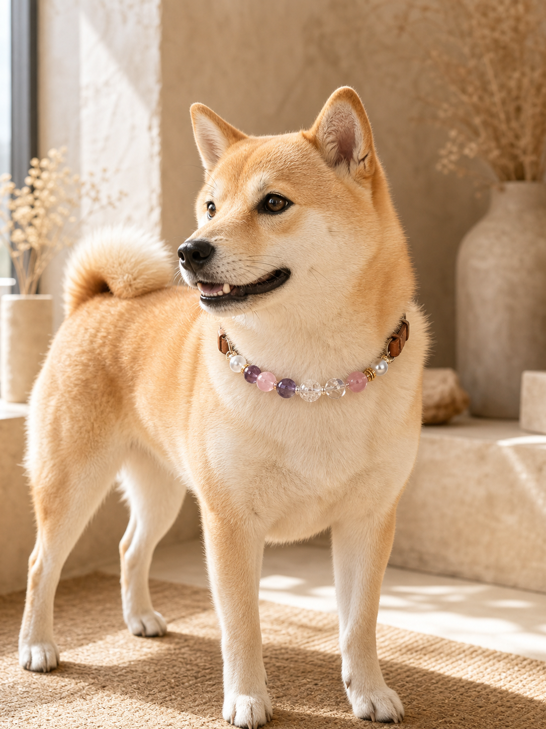 Sagittarius Guardian Pet Crystal Collar pet wearing decorative crystal collar
