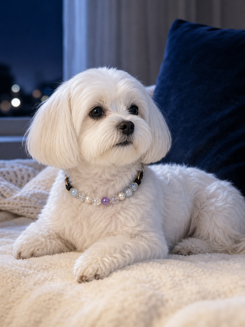 Pisces Guardian Pet Crystal Collar second pet wearing scene