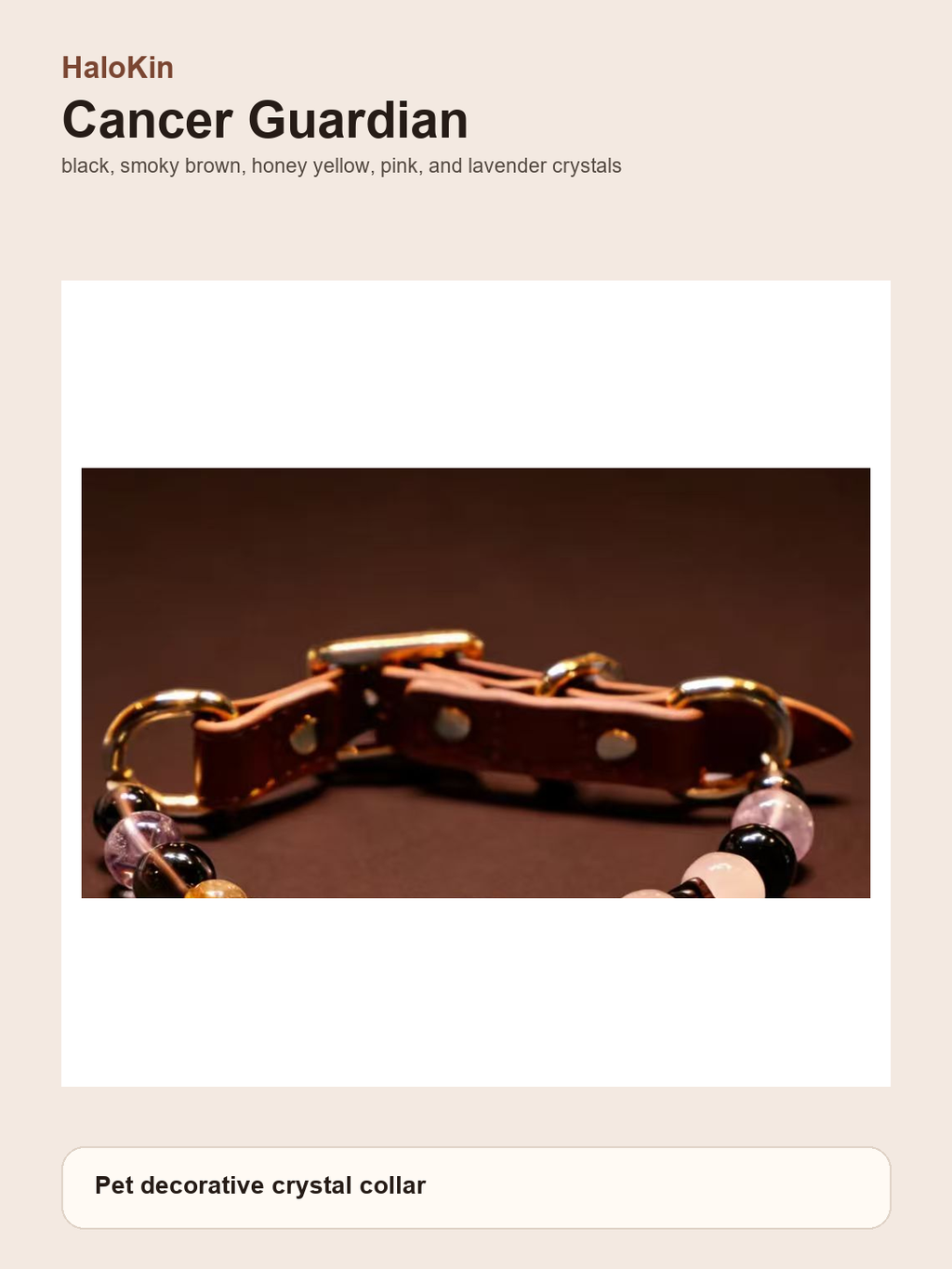 Cancer Guardian Pet Crystal Collar product-only decorative collar image