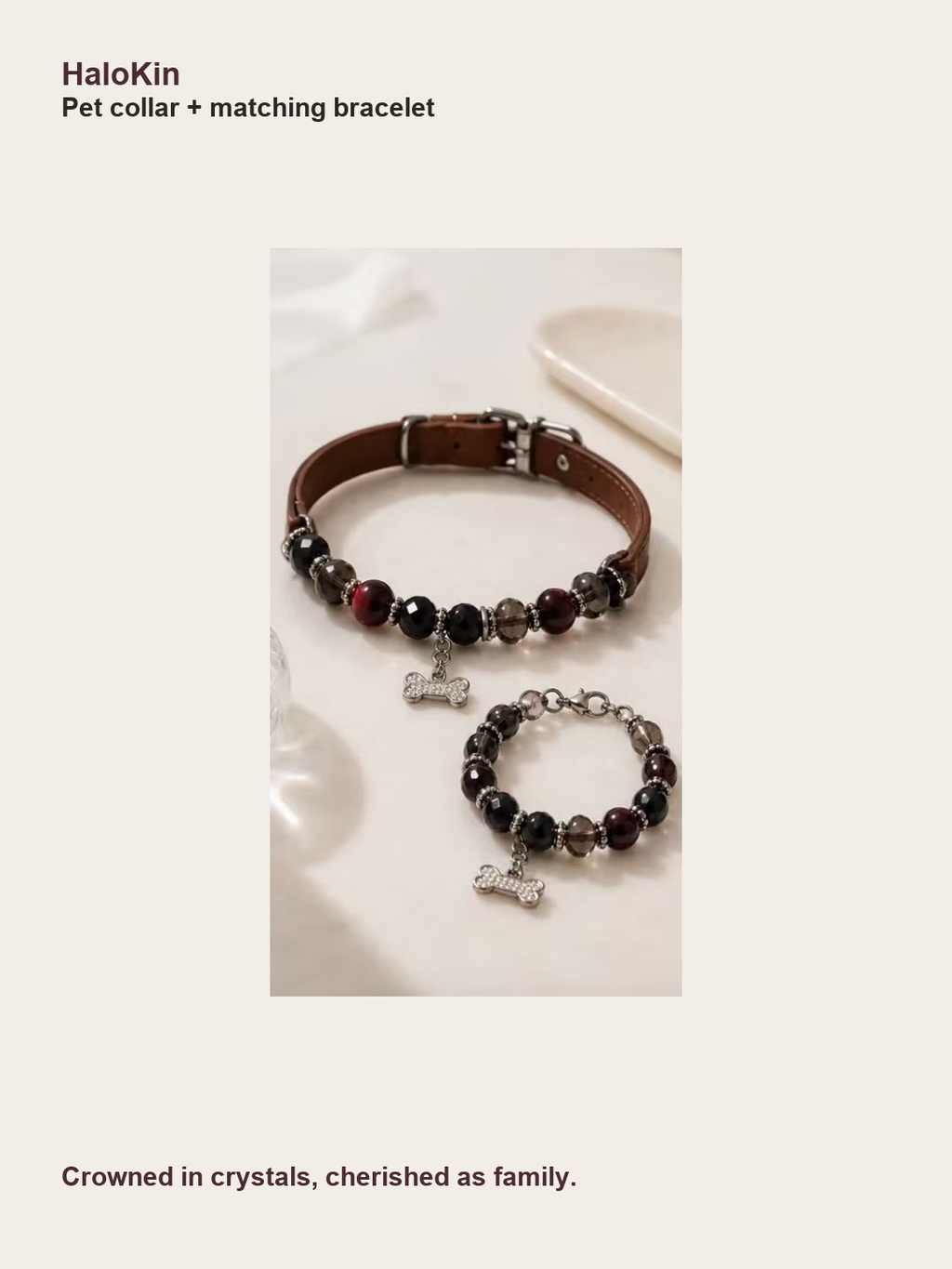 Midnight Burgundy Matching Crystal Set collar and bracelet product set