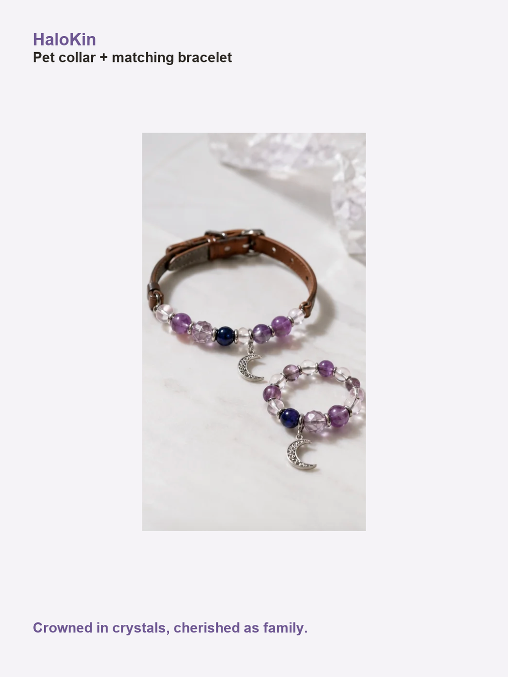 Moonlit Amethyst Matching Crystal Set collar and bracelet product set
