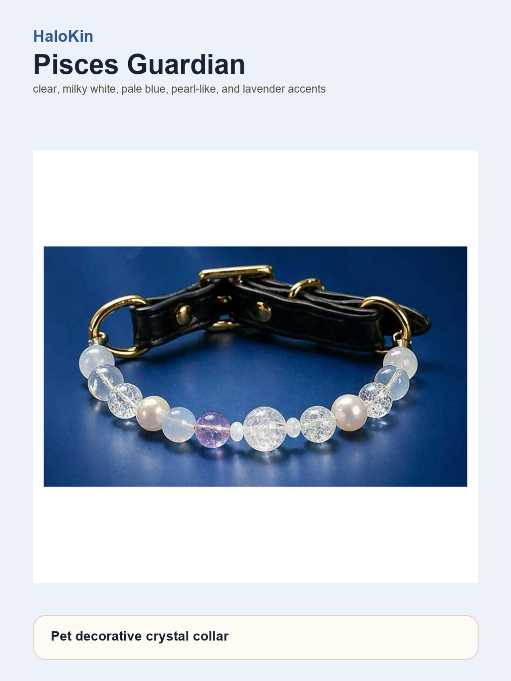 Pisces Guardian Pet Crystal Collar product-only decorative collar image