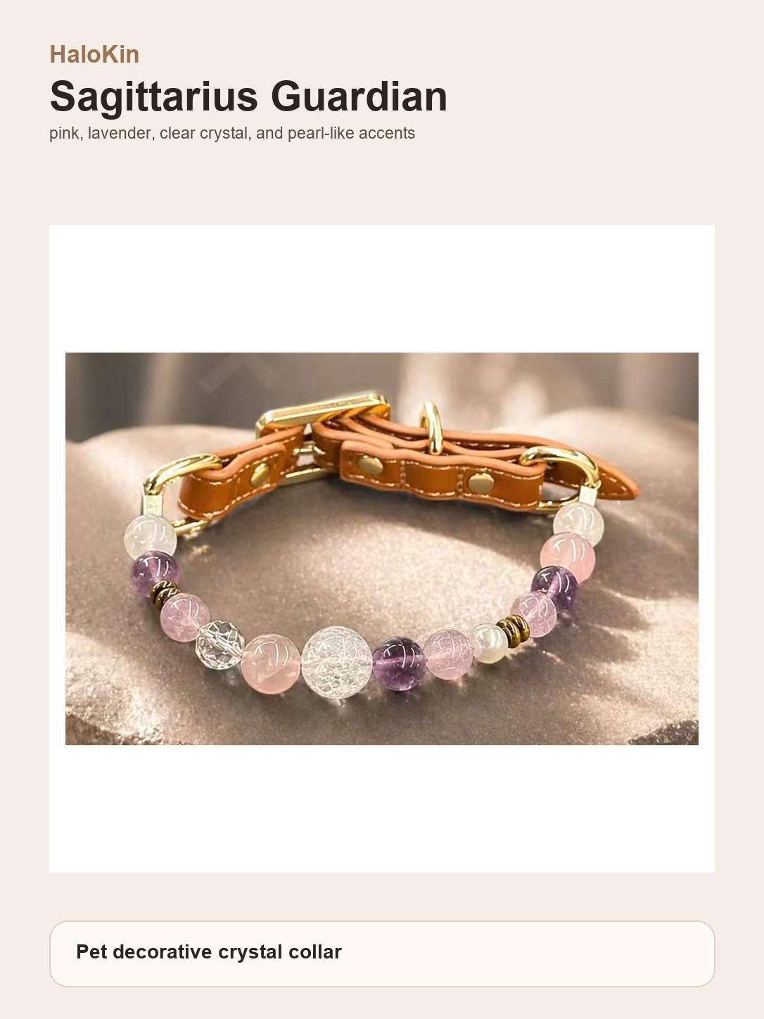 Sagittarius Guardian Pet Crystal Collar product-only decorative collar image