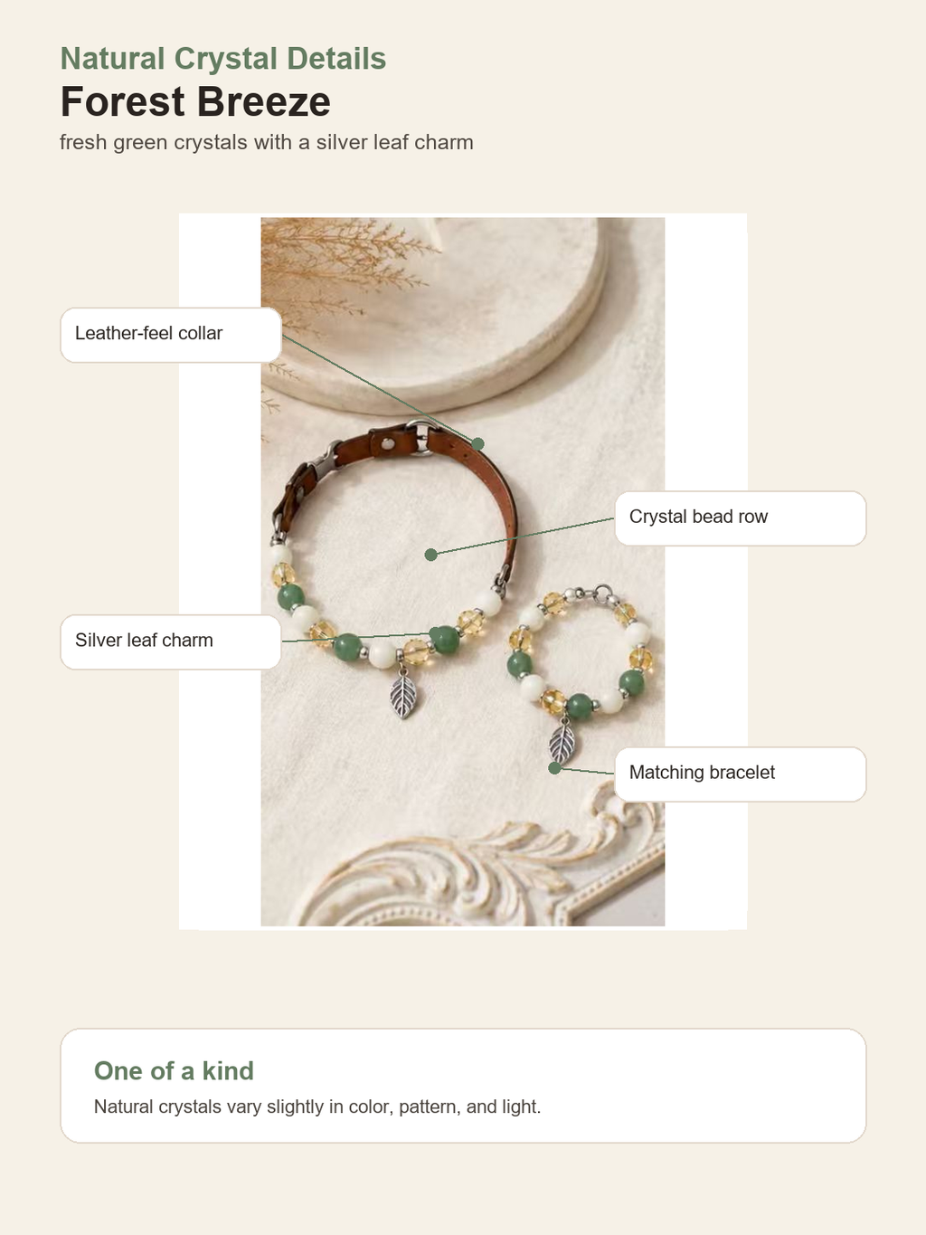 Forest Breeze Matching Crystal Set crystal detail and brand story