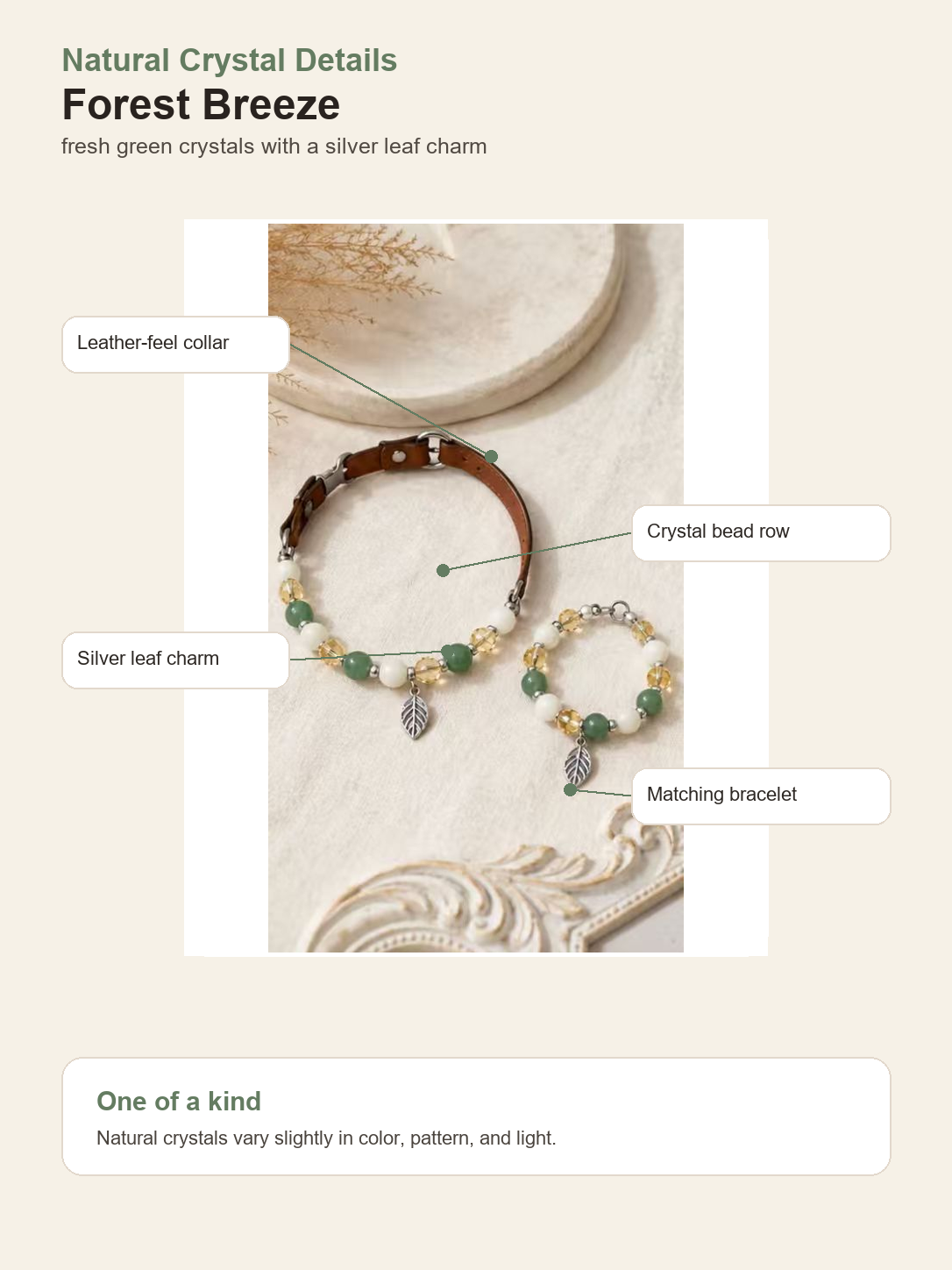 Forest Breeze Matching Crystal Set crystal detail and brand story