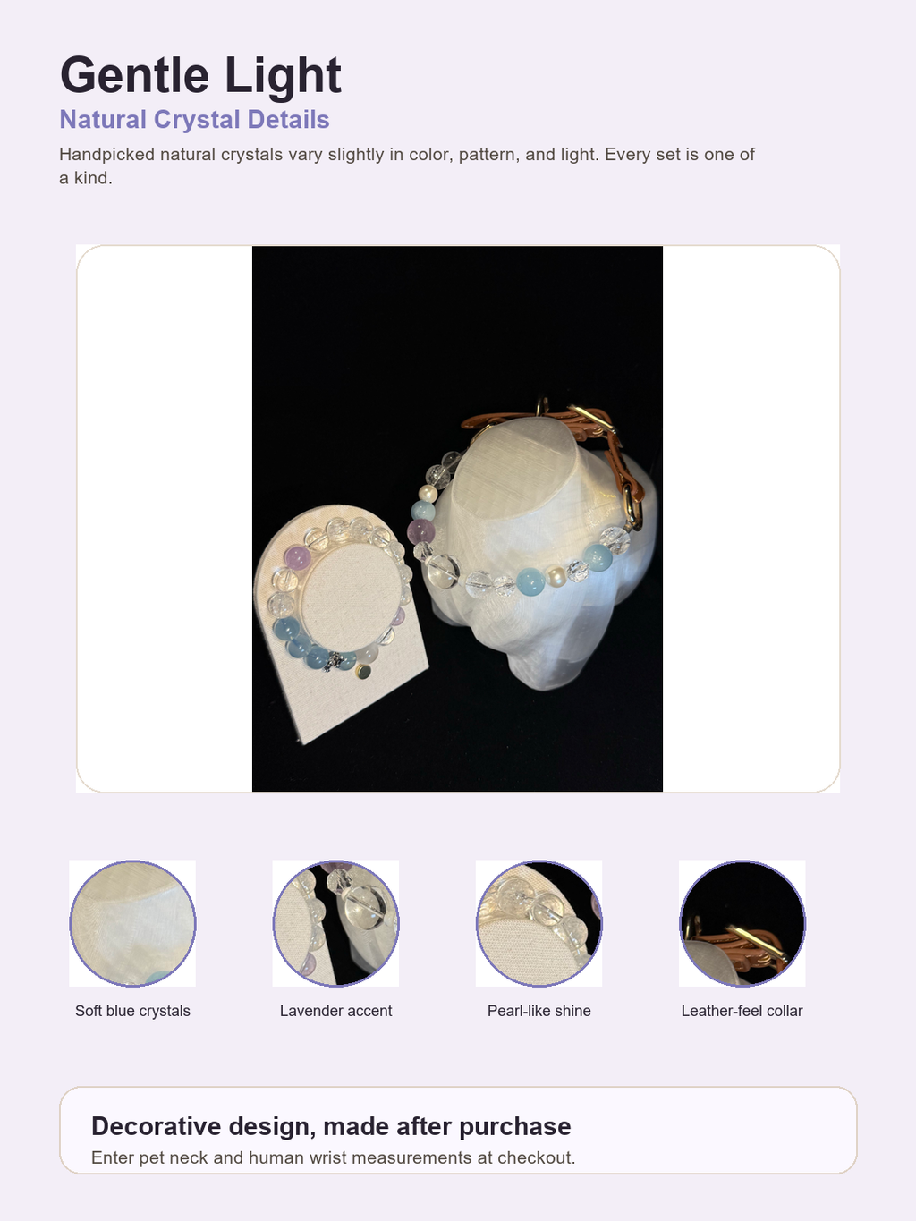 Gentle Light Matching Crystal Set natural crystal detail image