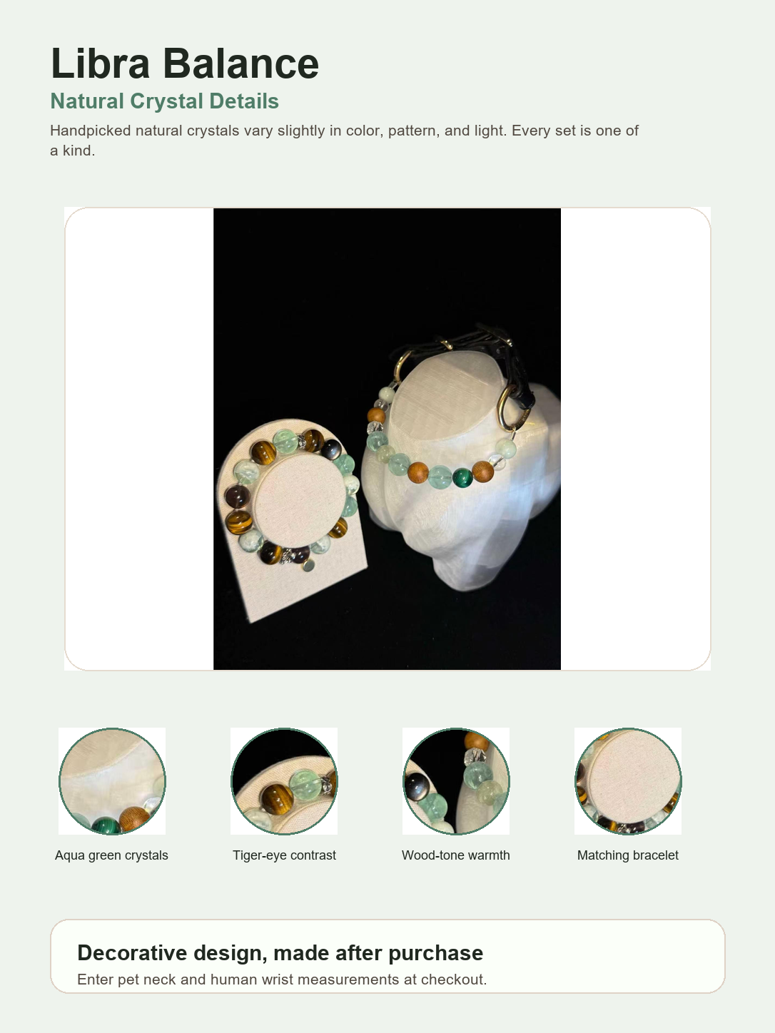 Libra Balance Matching Crystal Set natural crystal detail image