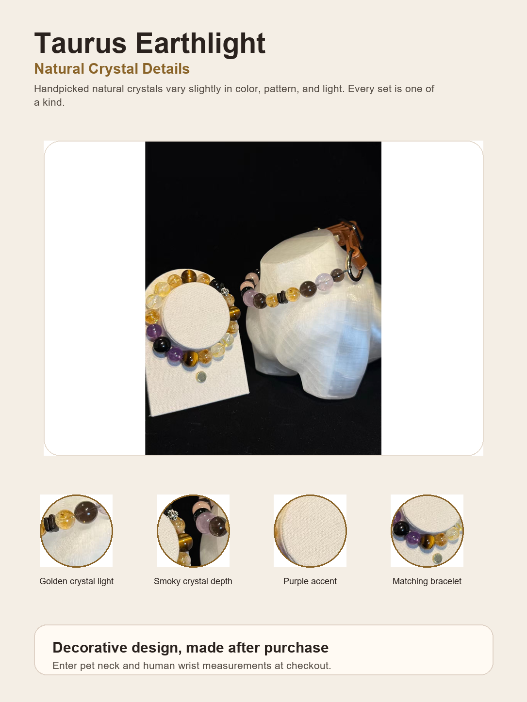 Taurus Earthlight Matching Crystal Set natural crystal detail image