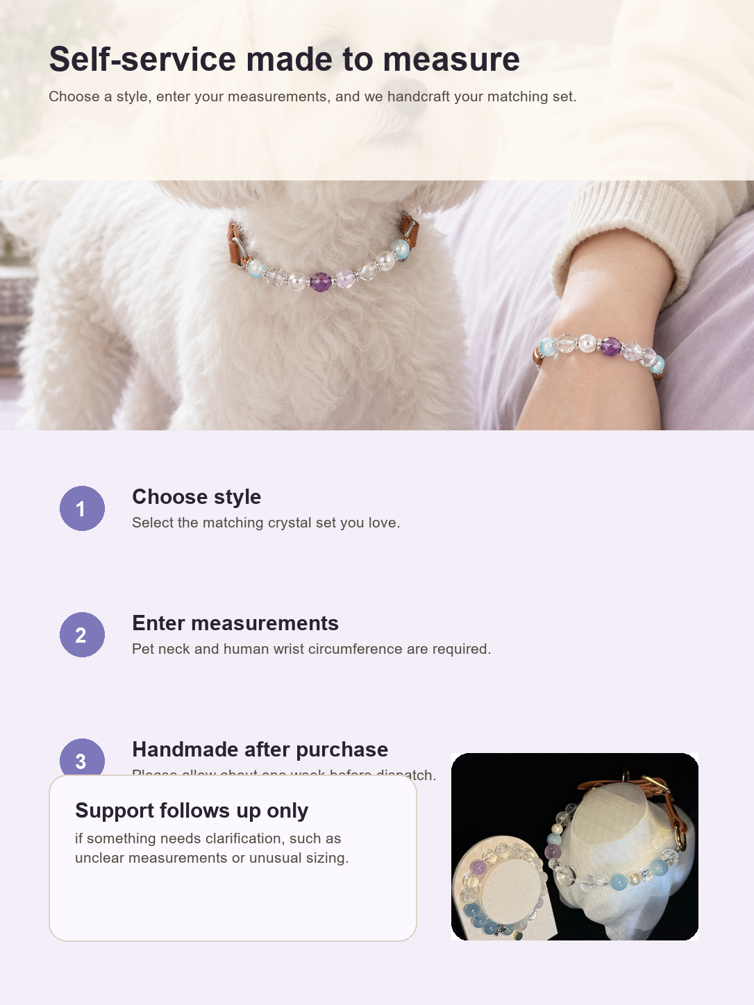 Gentle Light Matching Crystal Set self-service made-to-measure guide