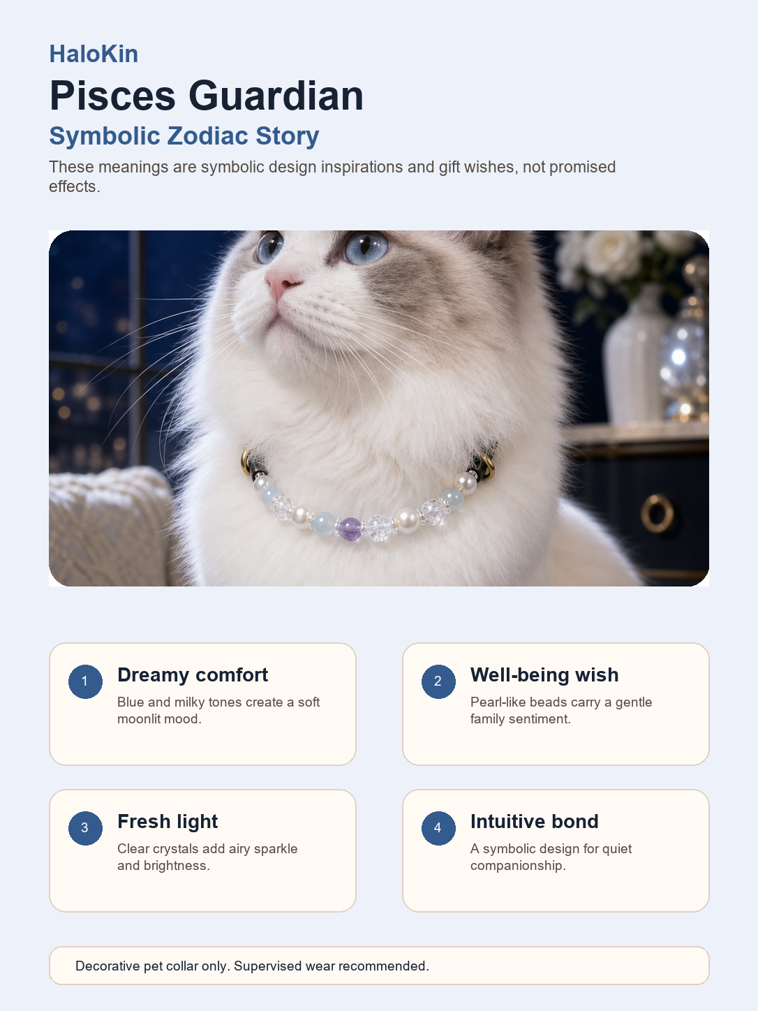 Pisces Guardian Pet Crystal Collar symbolic zodiac story image