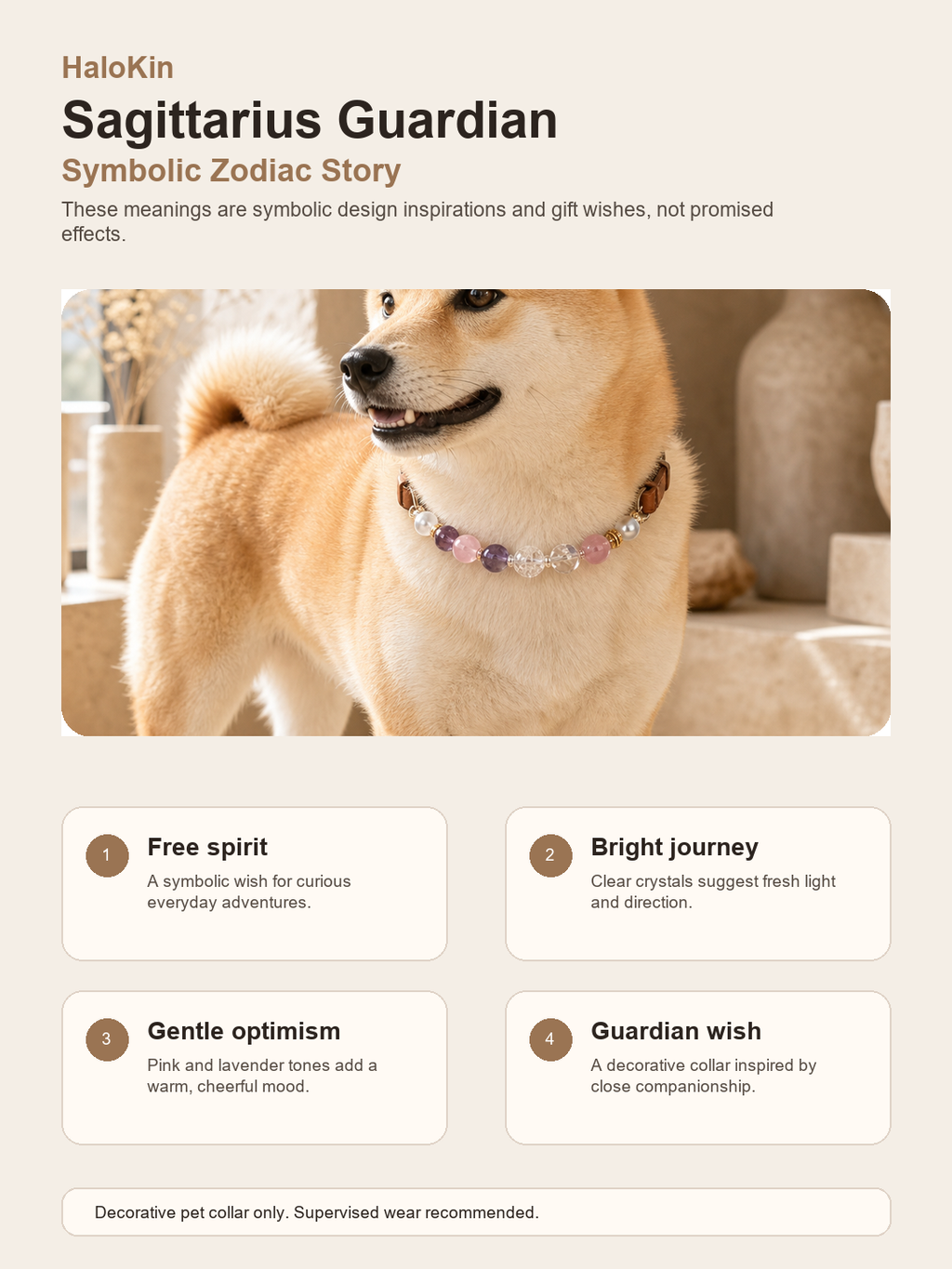 Sagittarius Guardian Pet Crystal Collar symbolic zodiac story image