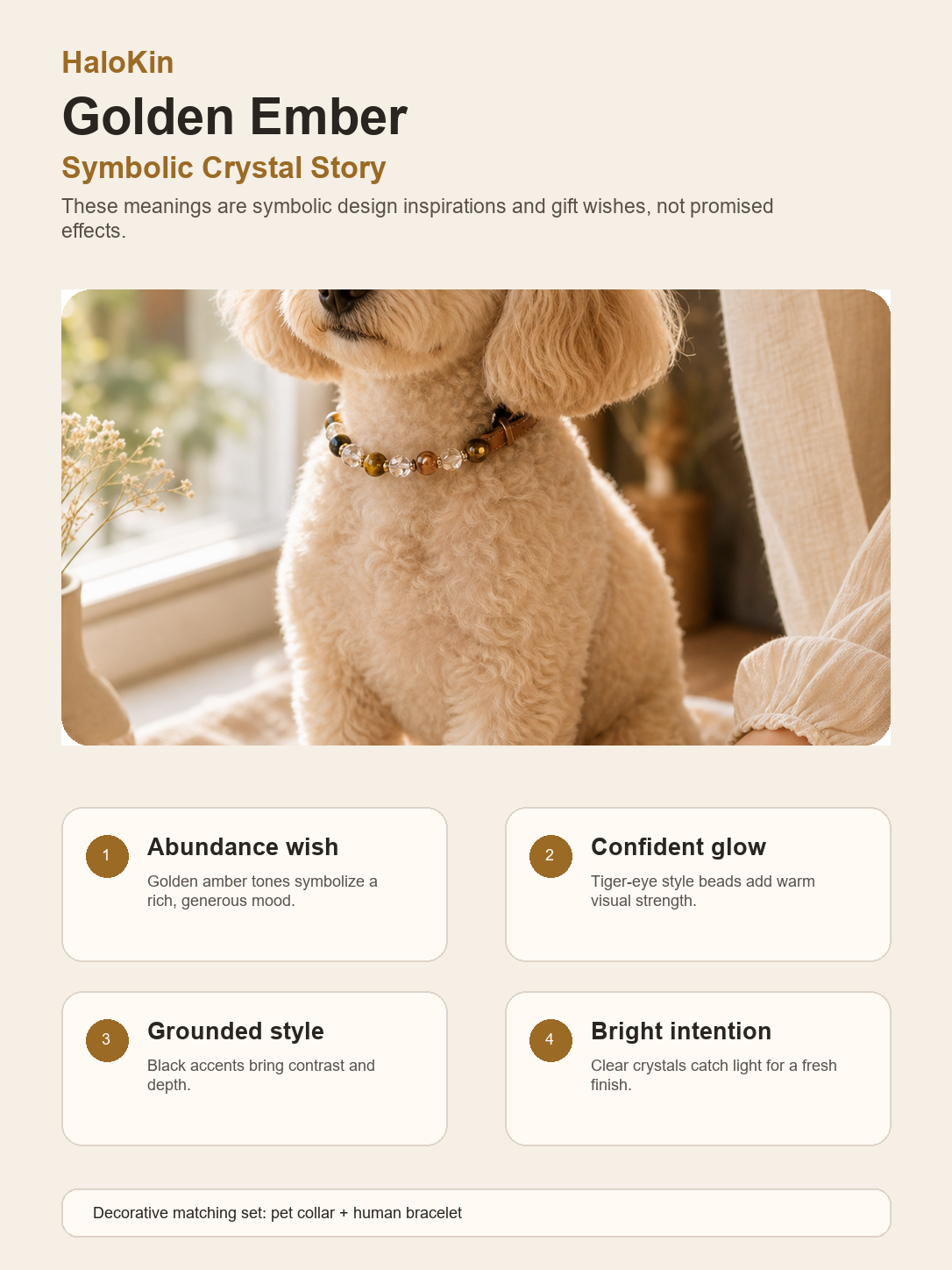 Golden Ember Matching Crystal Set symbolic crystal story